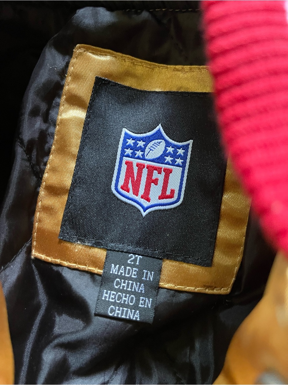 NFL Gold and Red Kids Jacket with Embroidered Shield Logo - Picture 3 of 3